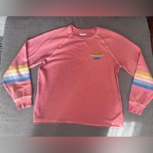 Maurices Pink Crewneck Sweatshirt with Sunrise Patch